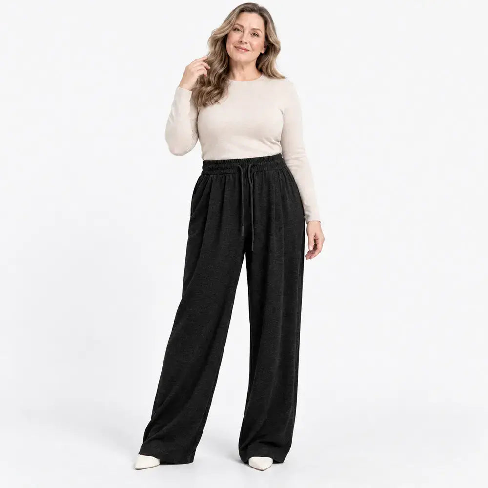 🔥【S–5XL/3 farby】Jesenné/zimné nohavice so širokými nohavicami z materiálu „Antelope“ s pocitom kašmíru