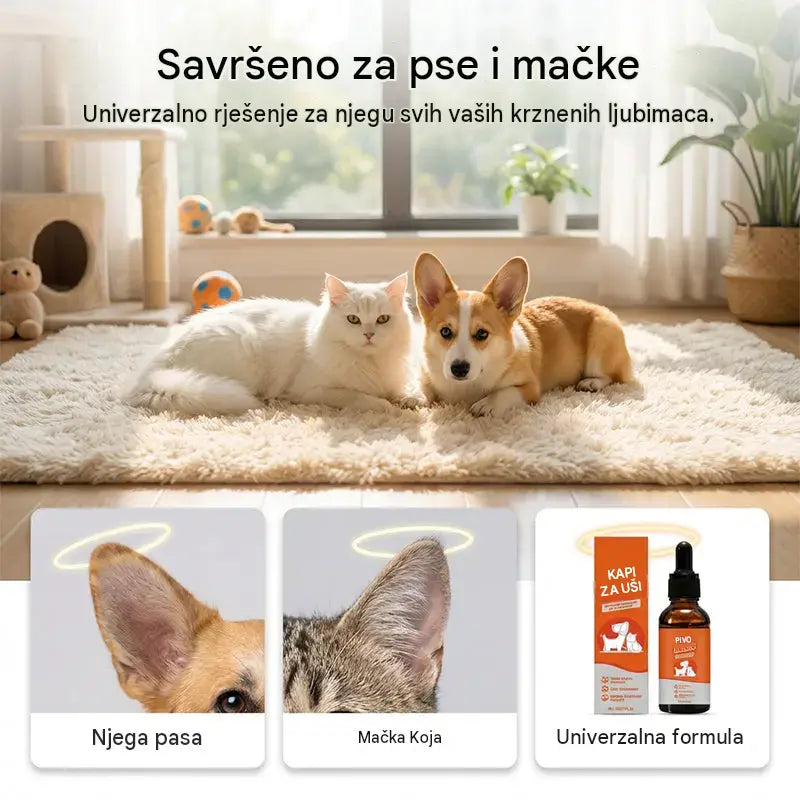 【Kupite 1, dobijte 1 gratis】🐶🐱Prirodne kapi za uši za pse i mačke protiv svrbeža i nakupljanja ušnog voska
