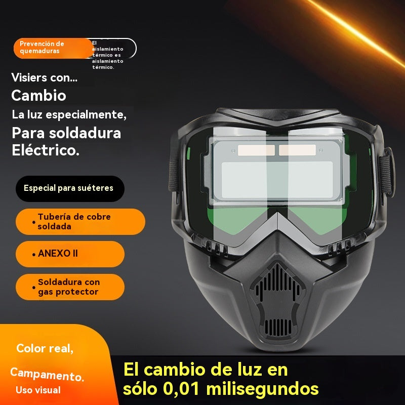 🔥😎Casco de soldadura totalmente automático con cambio de luz y máscara protectora montada en la cabeza para soldadores