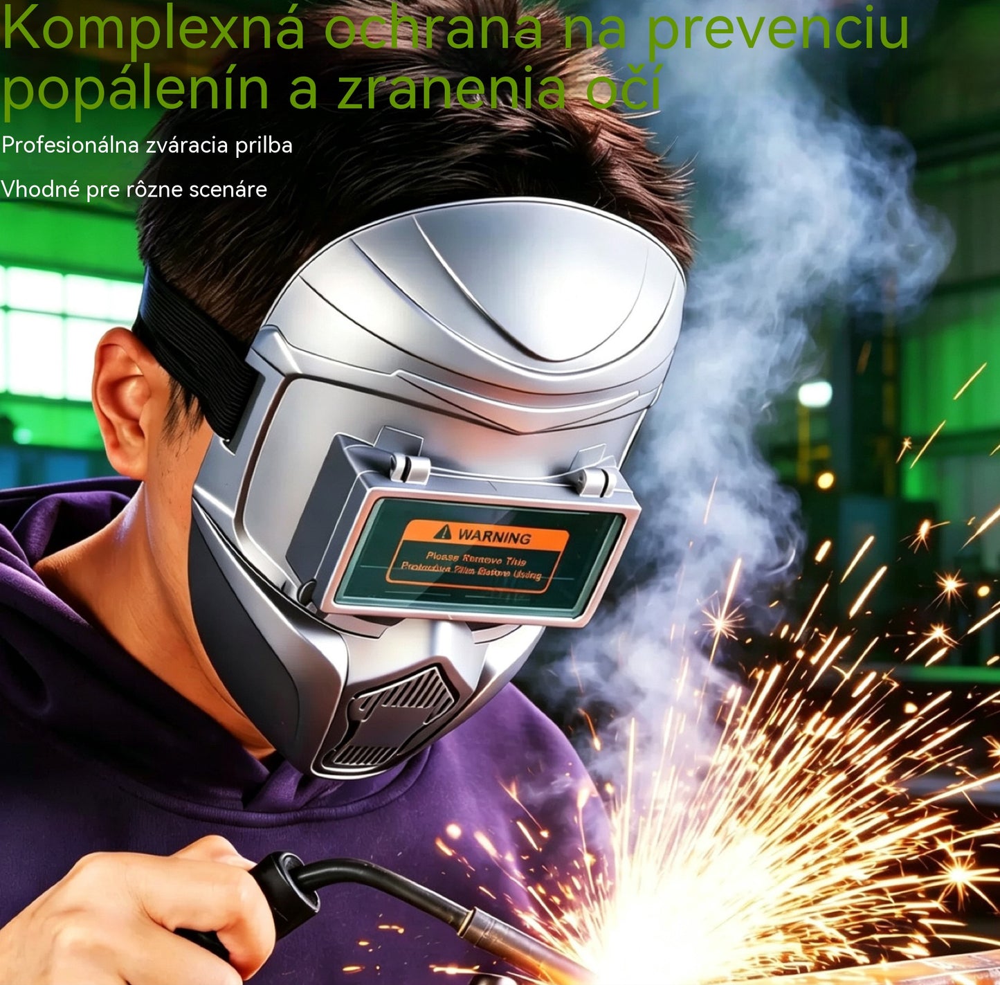 Plne automatická zváračská maska s nastaviteľným svetlom