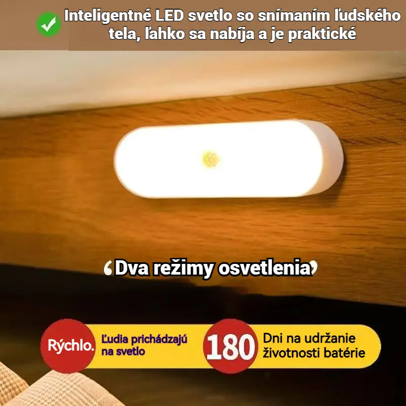 🏡💡【Kúp 1, dostaneš 1 zadarmo】Inteligentné LED svetlo so snímaním ľudského tela, ľahko sa nabíja a je praktické