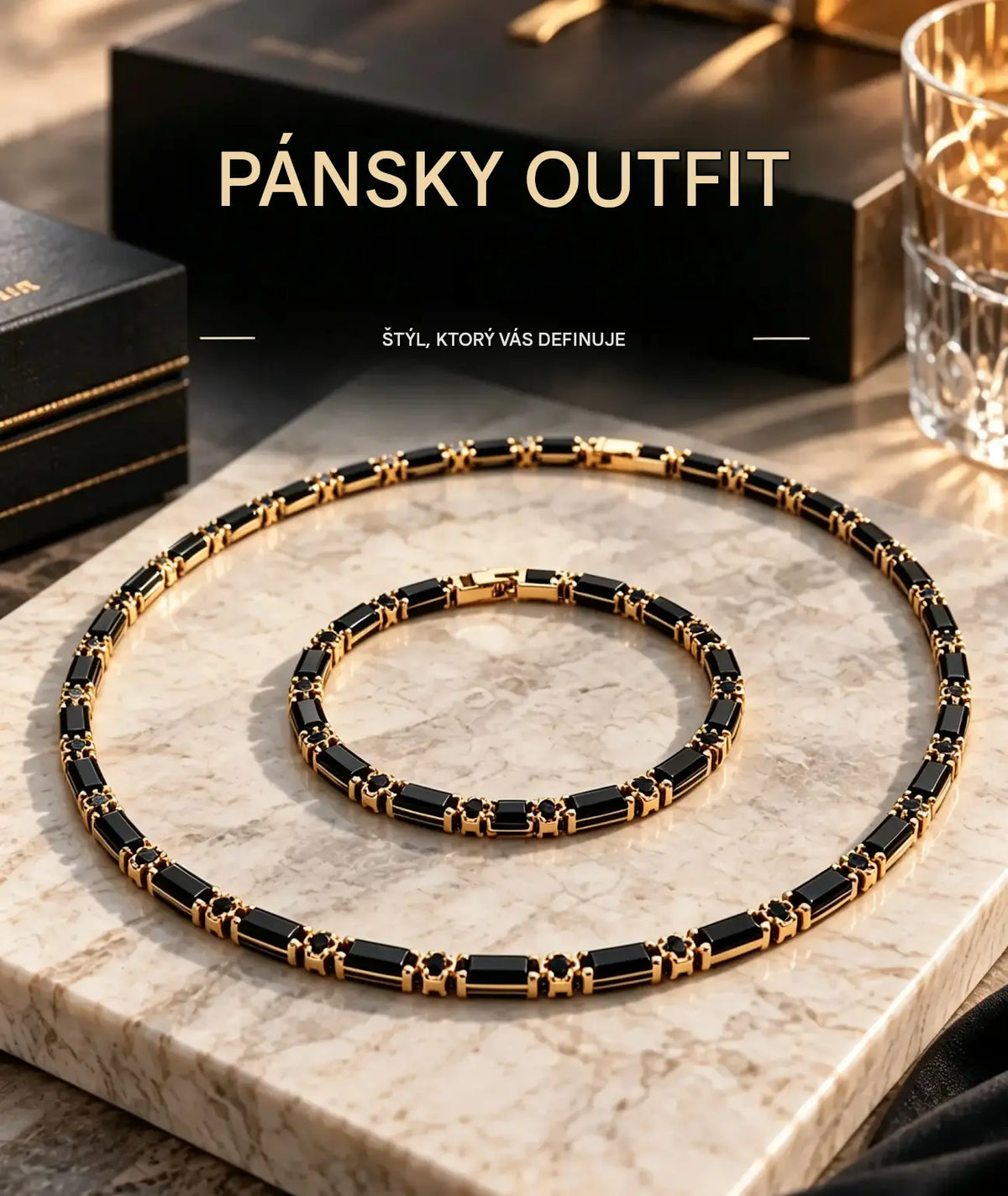 【Náhrdelník + náramok】⏳🔥 50% ZĽAVA LEN NA OBMEDZENÝ ČAS! ⏰ Sada trblietavých šperkov: výrazná, elegantná a prémiovej kvality 💎✨