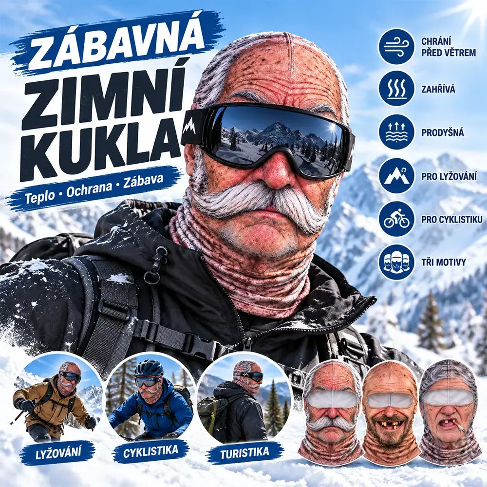 🔥2 kusy za 21 €😎 Zábavné a hrejivé 3D masky na tvár, ideálne na zimné outdoorové aktivity