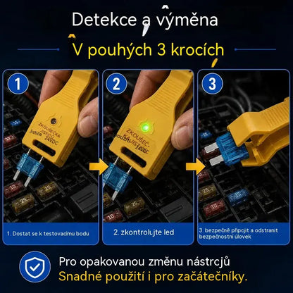 ⚡💥Tester pojistek do auta a kleště 2 v 1 (kompatibilní s 12V/24V / zelená LED kontrolka / nastavitelná rozteč / vytahovací kleště / použití v autě, nákladním autě, lodi)! 🚗✨