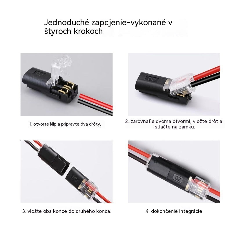 🥳 50% zľava! ⏰ 【50 kusov skladom】Konektor kábla bez odizolovania, s uzamykateľnou prackou, bezpečným uzáverom a protišmykovou úpravou ⚡️