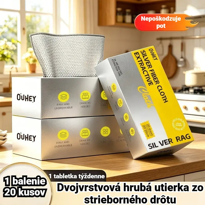 🏘️💦【Kúpte 1 a dostanete 1 zadarmo】Dvojvrstvová hrubá utierka zo strieborného drôtu