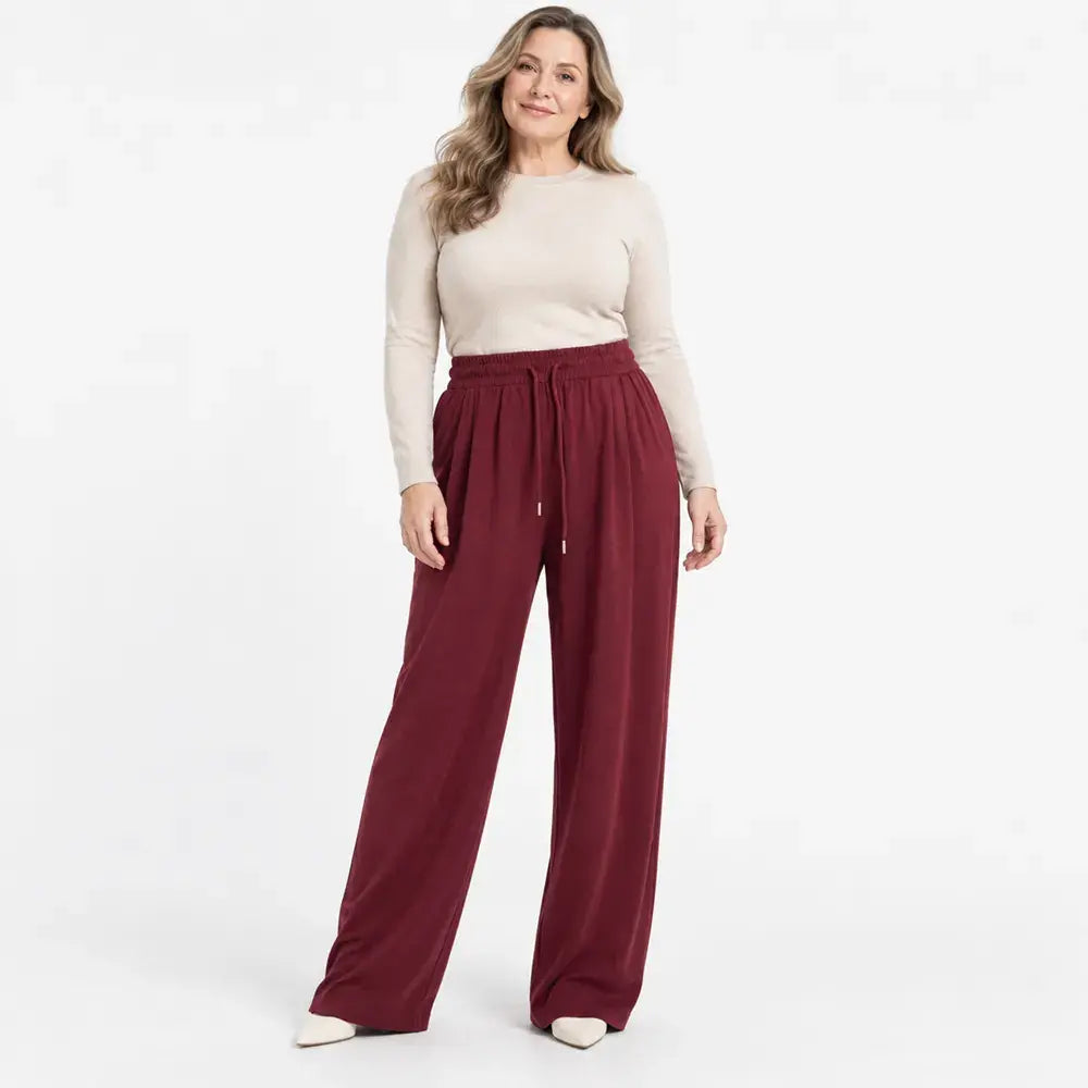 🔥【S–5XL/3 farby】Jesenné/zimné nohavice so širokými nohavicami z materiálu „Antelope“ s pocitom kašmíru