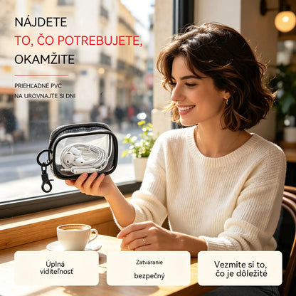 🔍✨【1 sada za 3 kusy】Priehľadná zavesná taška na káble a príslušenstvo | Prenosný organizér na cestovanie a každodenné použitie 🎧