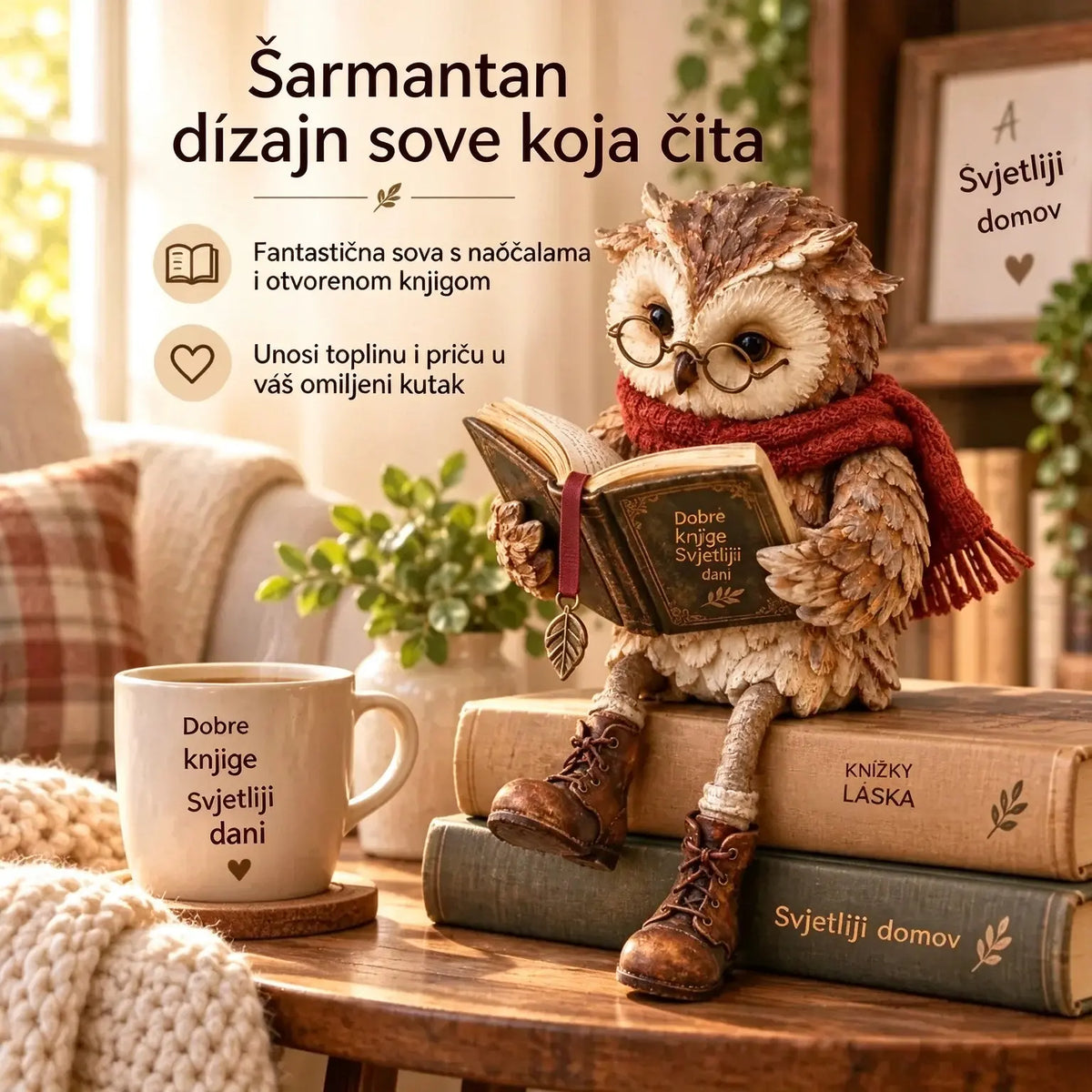 💥 50% popusta samo na ograničeno vrijeme! 🦉 Preslatka figurica sove koja čita