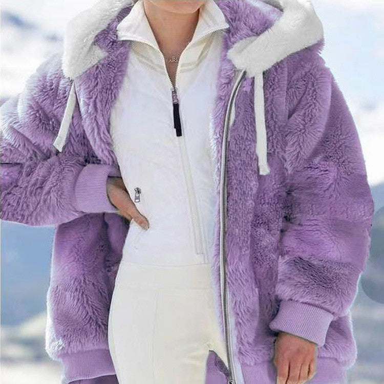 ☃️Ograničeni popust 39%❄️【S-5XL】Ženska jakna 2026 s kontrastnim prugama od debelog pliša