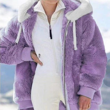 ☃️Ograničeni popust 39%❄️【S-5XL】Ženska jakna 2026 s kontrastnim prugama od debelog pliša