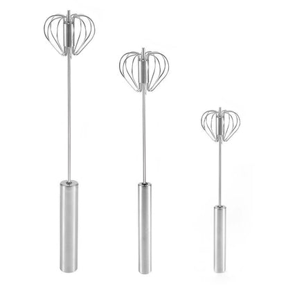 28€【 Conjunto de 3 piezas】Batidor de huevos semiautomático de acero inoxidable