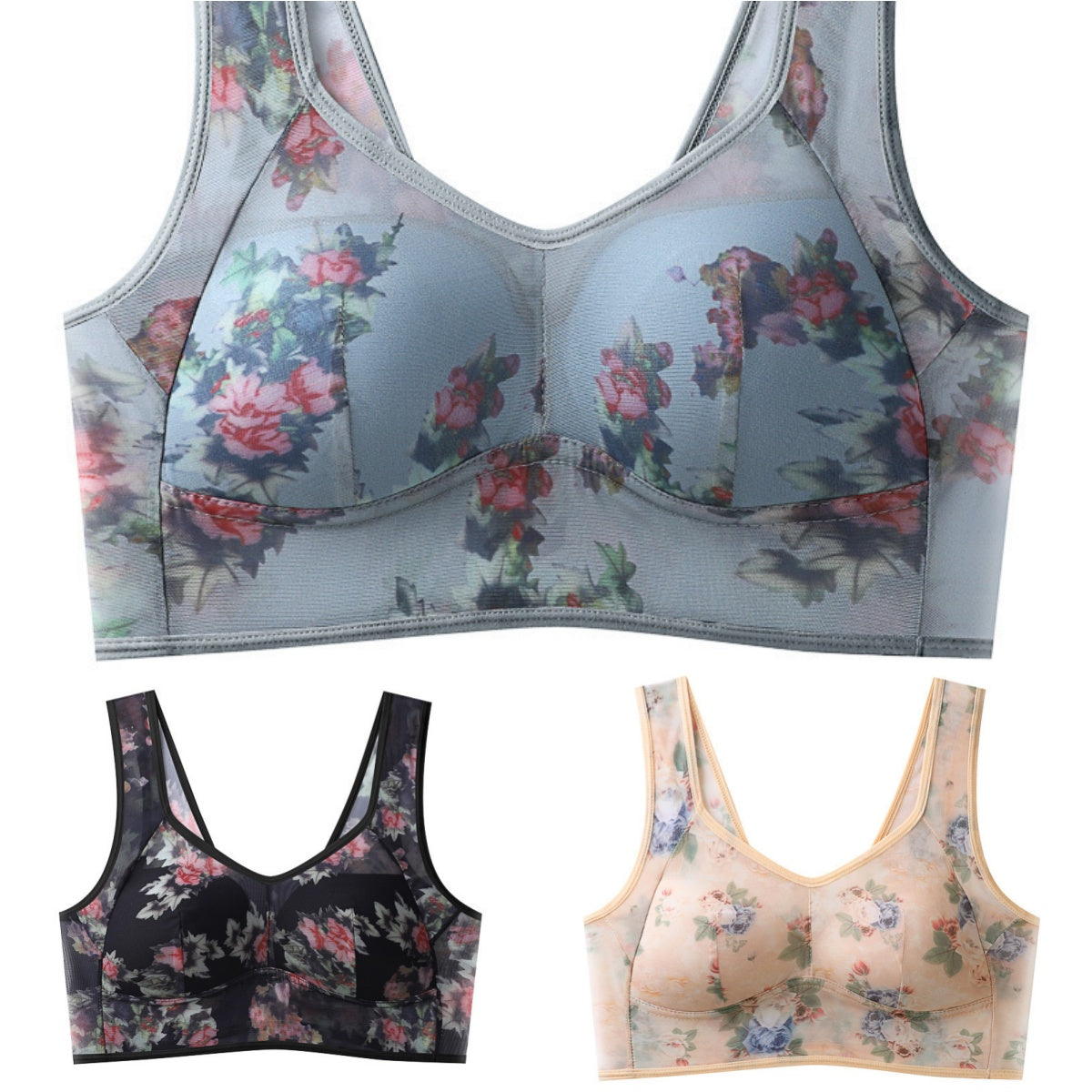 👙【Set od 3 dijela】❄️Vrhunski grudnjak s potporom - dizajn bez žice, mekan i udoban