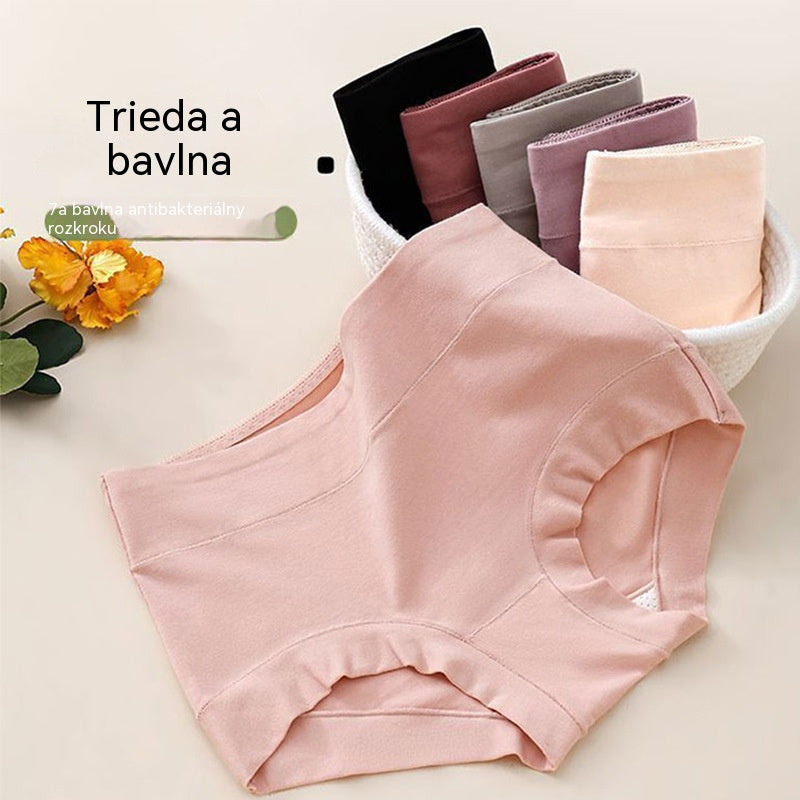 🩲【L-3XL】✨♥️Dámske nohavičky z čistej bavlny s vysokým pásom a antibakteriálnym klinom vo veľkých veľkostiach