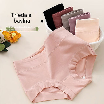 🩲【L-3XL】✨♥️Dámske nohavičky z čistej bavlny s vysokým pásom a antibakteriálnym klinom vo veľkých veľkostiach