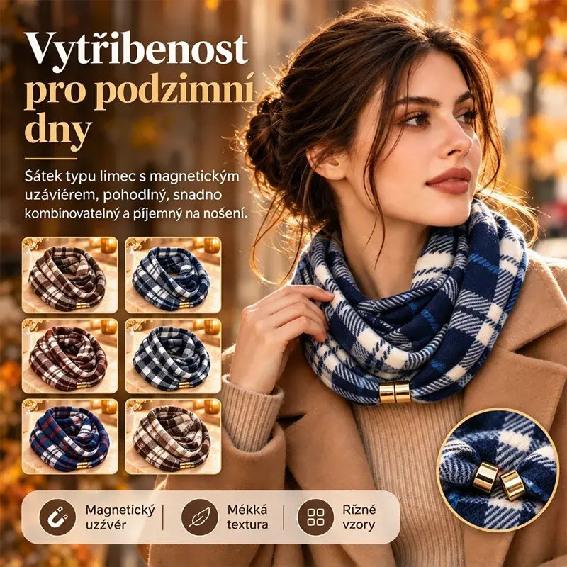 🧣❤️Nákrčník s magnetickou kovovou sponou