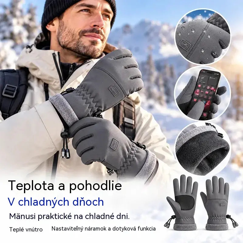 🧤 Pánske zimné rukavice – nepremokavé a vetruodolné · s fleecovou podšívkou · plná kompatibilita s dotykovým displejom · protisklzová dlaň · ideálne na cyklistiku, lyžovanie a turistiku!