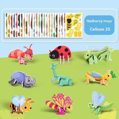 🎁【25 ks.】🌈✨3D vzdelávacie puzzle pre deti