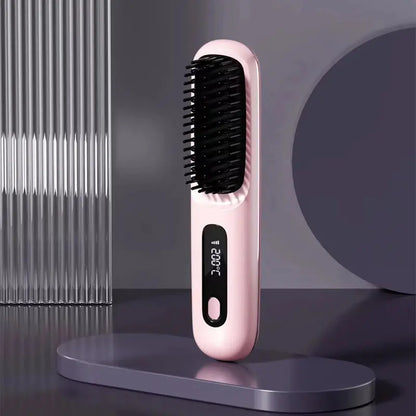 💇‍♀️【Jeden kefa = rovné vlasy】Prenosný hrebeň na narovnávanie vlasov so zápornými iónmi