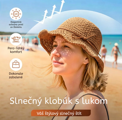 🔥Najpredávanejší produkt! Zľava 49%🔥 Elegantný tkaný slamený klobúk s mašľou