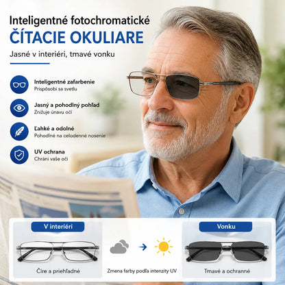 🔥【Získajte späť mladistvý zrak】Inteligentné fotochromatické okuliare na čítanie s vysokým rozlíšením a ochranou proti modrému svetlu