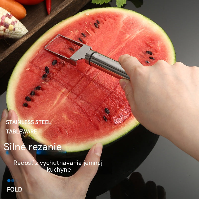 🍉【Kúpte 1, dostanete 1 zadarmo】Nerezový nôž na melóny s dvoma čepeľami