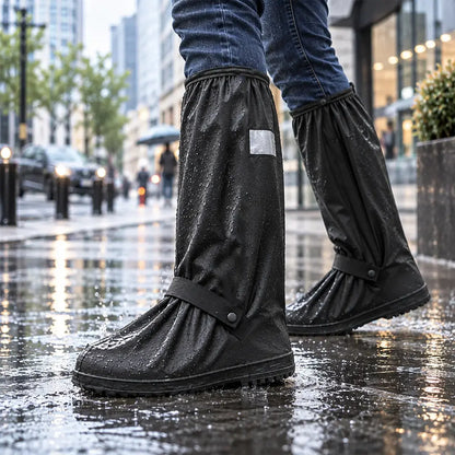 ☔Najlepšia ochrana pred dažďom! Vysoké nepremokavé obaly na obuv (výška 40 cm)! Hrubá protisklzová podrážka · Odolné PVC · K dispozícii v čiernej a priehľadnej farbe!