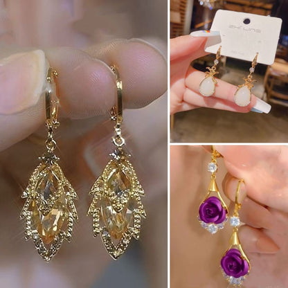 ✨【3 páry，darčeková krabička】💟Geometrické perlový náušnice