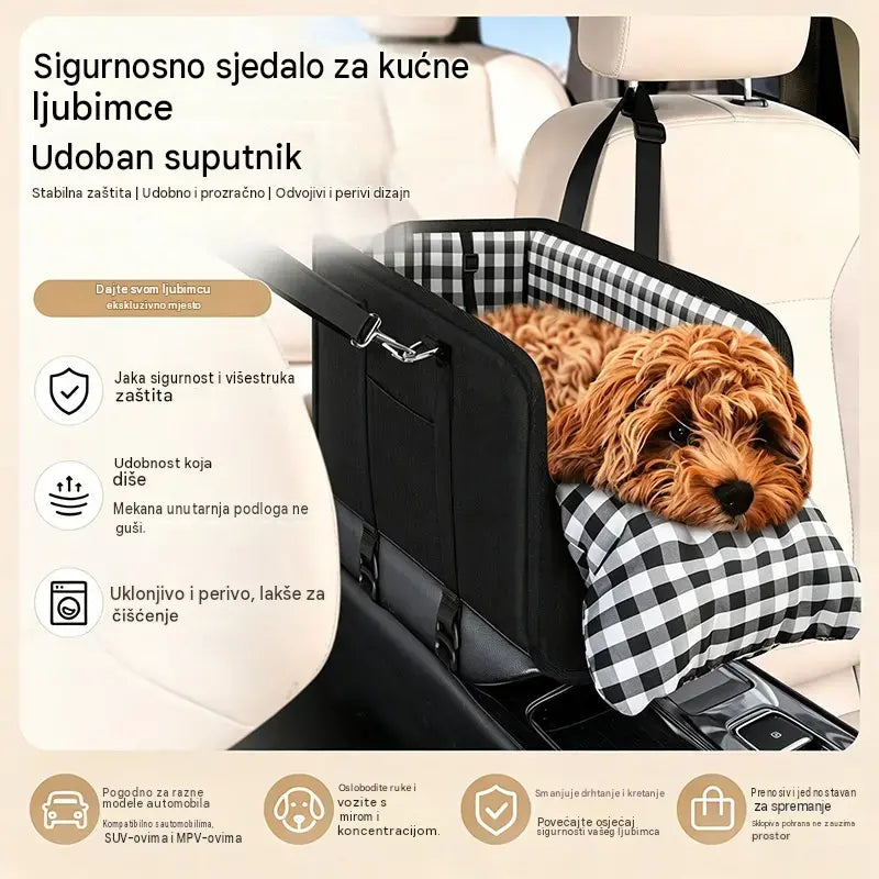 🐶 Iskoristite popust od 50% odmah! 🎁 Prijenosna autosjedalica za pse, uključujući sigurnosni pojas i podstavljenu torbu za kućne ljubimce.