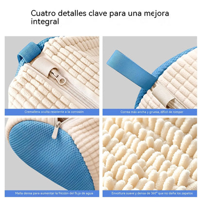 ⚡ Prodáno přes 50 000 kusů! 💦👞 Kartáč na boty s tlustými, měkkými štětinami (odolnými proti deformaci) a sáčkem na boty, používaný k čištění obuvi.
