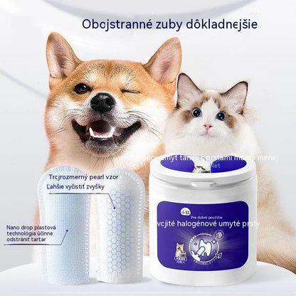 【Kúp 1, získaj 1 zadarmo】Čistiace obrúsky na zuby domácich zvierat a čistiace obrúsky na zuby mačiek/psov