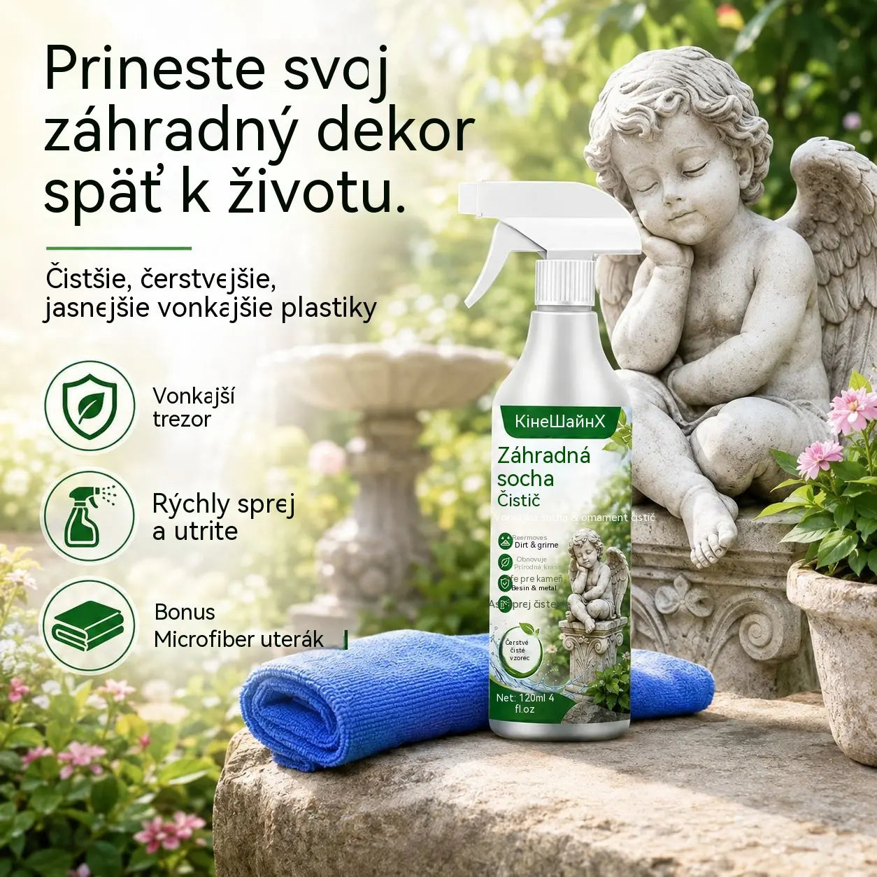 🌿【Kúp 1, získaj 1 zadarmo】✨ Výkonný čistiaci sprej na záhradné sochy – odstraňuje nečistoty a obnovuje svieži vzhľad 🗿