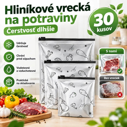 🔥【10 malých + 10 stredných + 10 veľkých】 30 kusov len za 22 eur🔥Antibakteriálne hliníkové fóliové vrecká, super pohodlné na použitie, udržiavajú potraviny čerstvé. 💥
