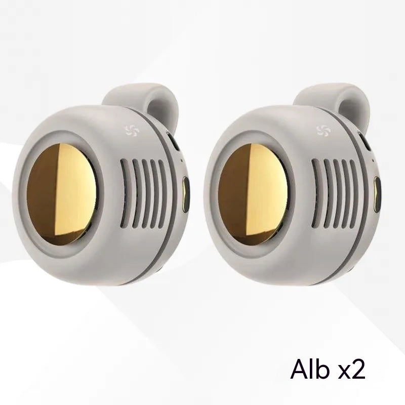【2 kusy】 Prenosný mini ventilátor s klipom na oblečenie, nastaviteľná rotácia o 360°, ultratiché chladenie, prirodzené a zdravé prúdenie vzduchu, nabíjateľný cez USB