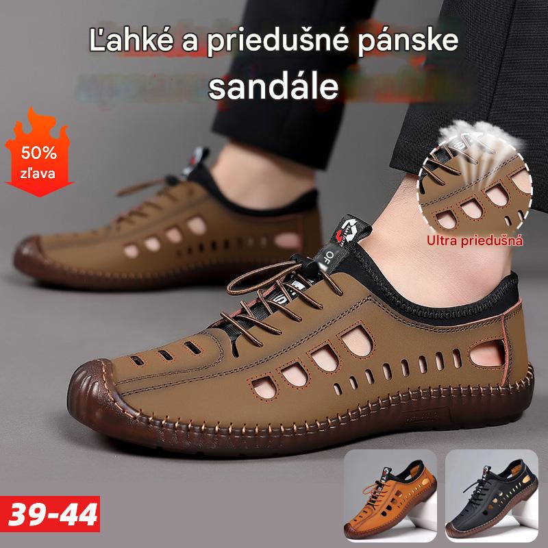 🔥Obmedzené množstvo🔥✨【Veľkosti 39-44】Pánska ležérna obuv s dutými, priedušnými a protišmykovými topánkami z pravej kože