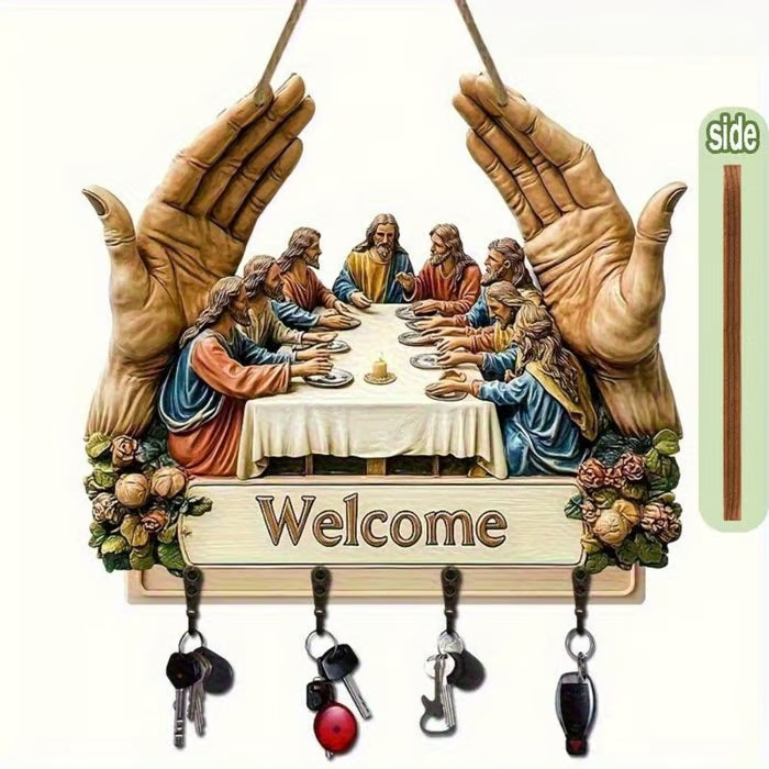 🎁✝️Multifunkčná drevená kľúčenka s motívom prijímania