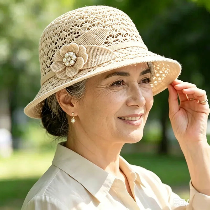 👒Elegantni šešir za sunce s ažurnim pletenim dizajnom koji učinkovito blokira sunčevu svjetlost.