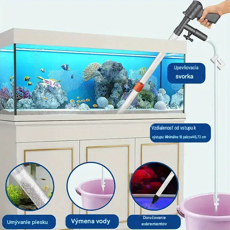 🐟️ Pneumatický čistič pieskových filtrov a výmenník vody - ☘️ Nástroj na čistenie a vysávanie akvárií