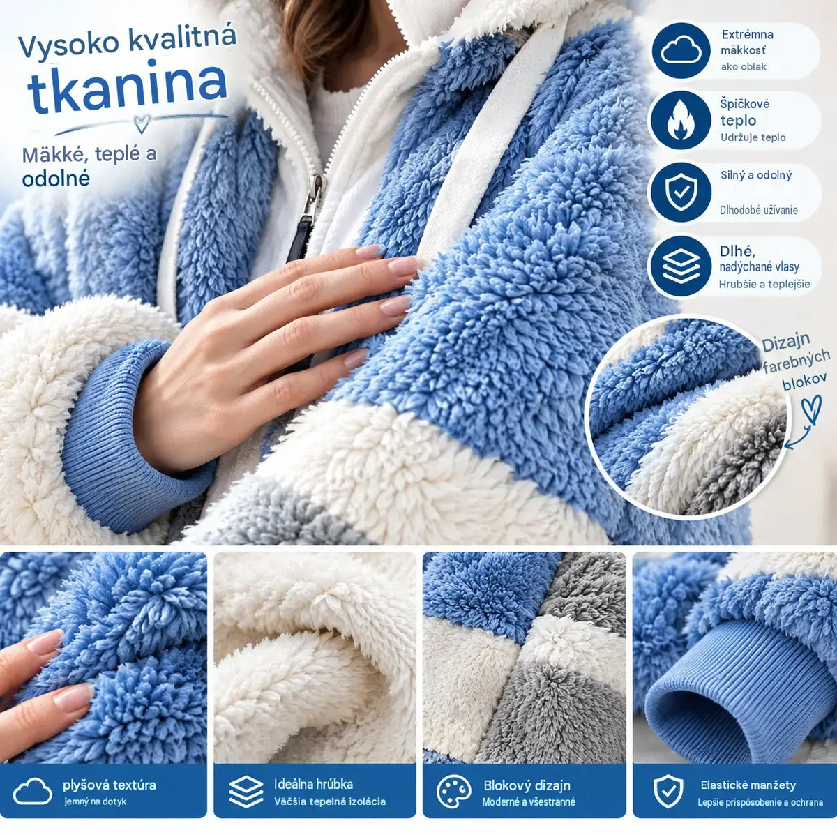 ☃️Limitovaná ponuka, zľava 35%❄️【S-5XL】Nová dámska zimná bunda 2026, hrubá s plyšovými pruhmi