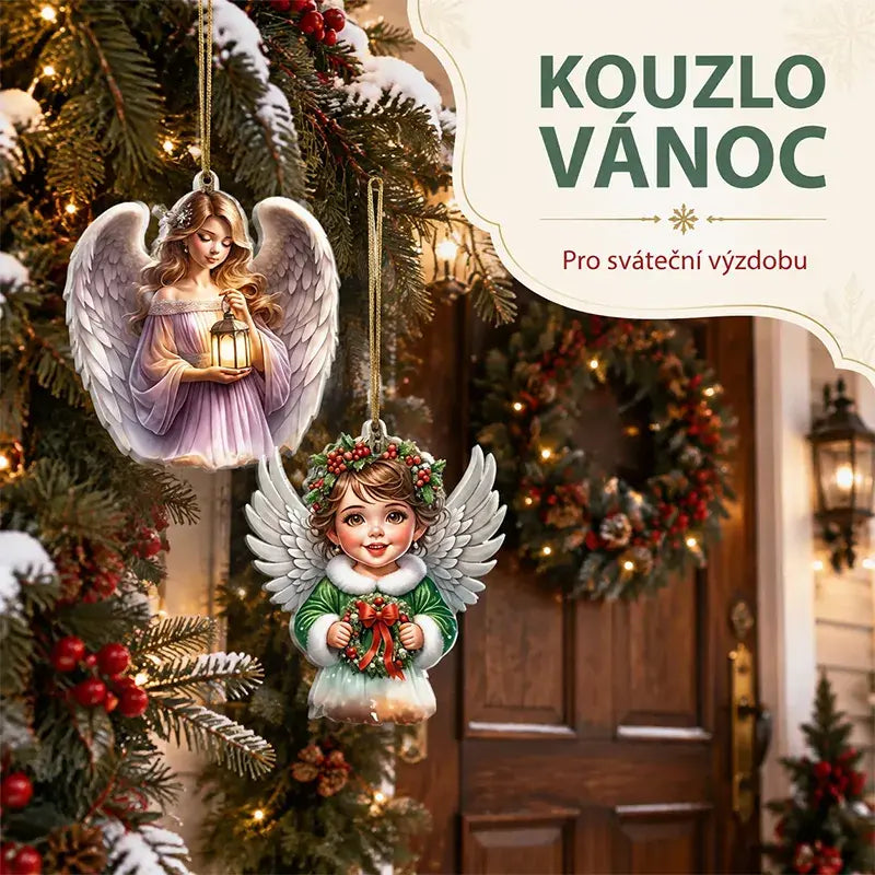 🎁【10 ks】Roztomilé vianočné anjelské ozdoby – možno zavesiť na vianočný stromček alebo do auta, novinka roku 2026