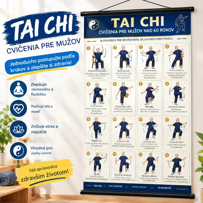 Plagát s cvičením Tai Chi pre seniorov