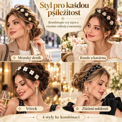 【5-dielna súprava】🌼Pletené čelenky a sponky do vlasov✨