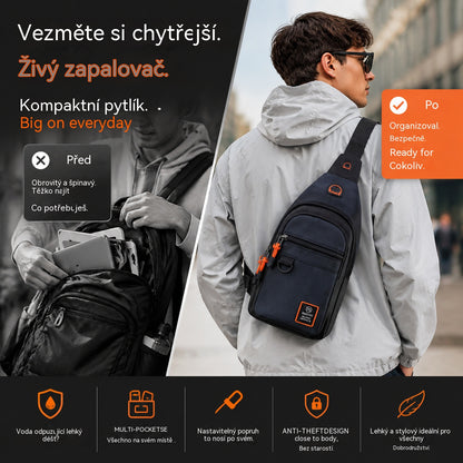 【Kúpte 1, získajte 1 zadarmo】🎒 ✨ Vodeodolná crossbody taška s viacerými vreckami – organizovaný úložný priestor, nastaviteľný popruh, konektor pre slúchadlá