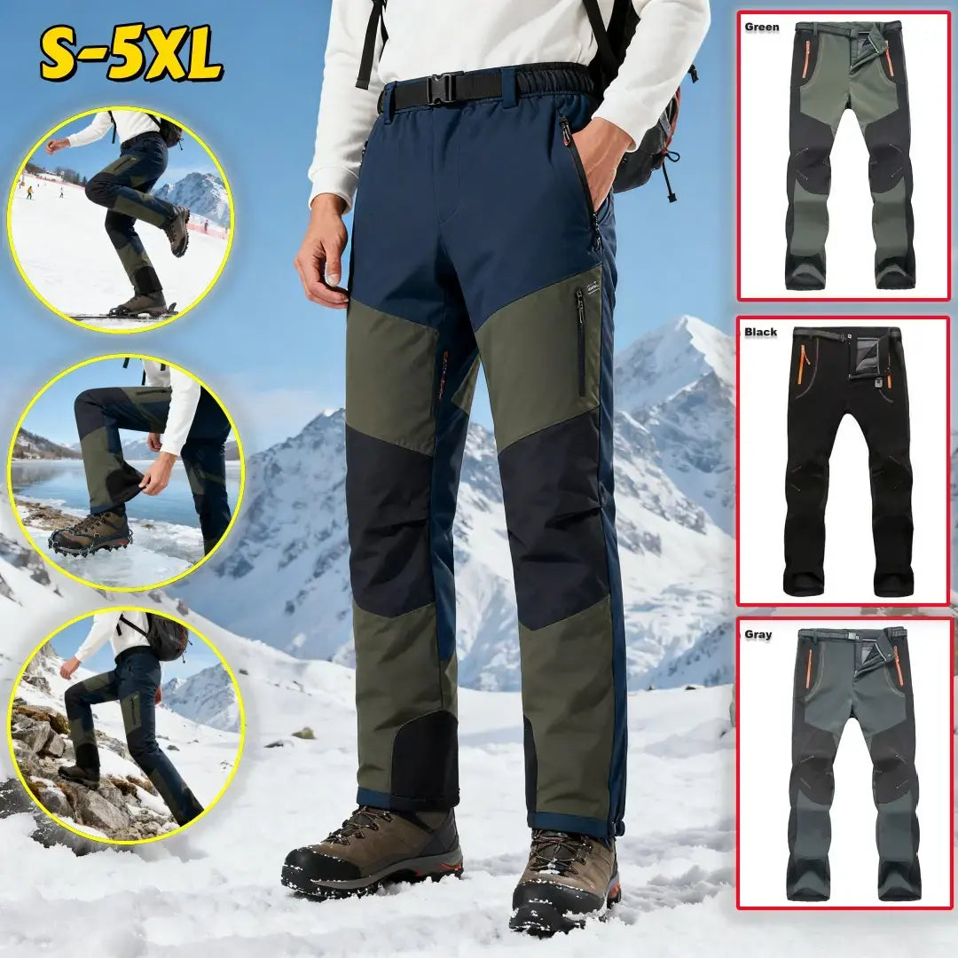 🔥[50 % popust][S-5XL] Moške nepremočljive in vetrovne, zračne, mehke pohodniške hlače Debele, tople, zunanje športne hlače iz volne