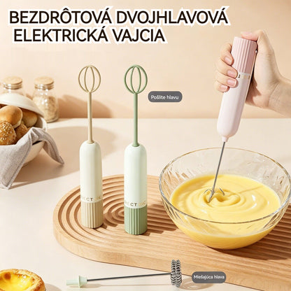 🥚 Bezdrôtový mini ručný mixér – vyšľahá vajcia a napení mlieko za pár sekúnd