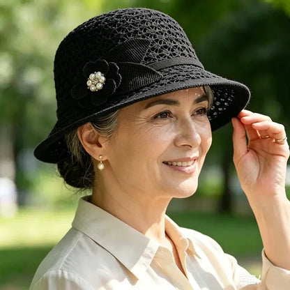👒Elegantni šešir za sunce s ažurnim pletenim dizajnom koji učinkovito blokira sunčevu svjetlost.