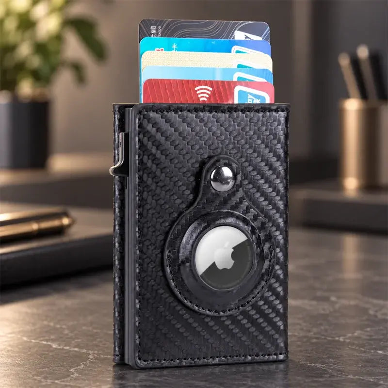 💰Peňaženka na karty s funkciami proti krádeži a demagnetizácii; zahŕňa RFID ochranu a možnosť sledovania pomocou AirTagu.