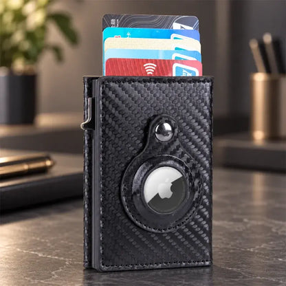 💰Peňaženka na karty s funkciami proti krádeži a demagnetizácii; zahŕňa RFID ochranu a možnosť sledovania pomocou AirTagu.