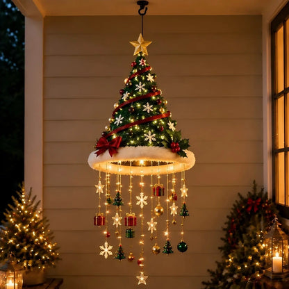 🎅 Vianočná čiapka so snehovou vločkou a krištáľovým LED svetlom. Magická žiara na verandu ✨