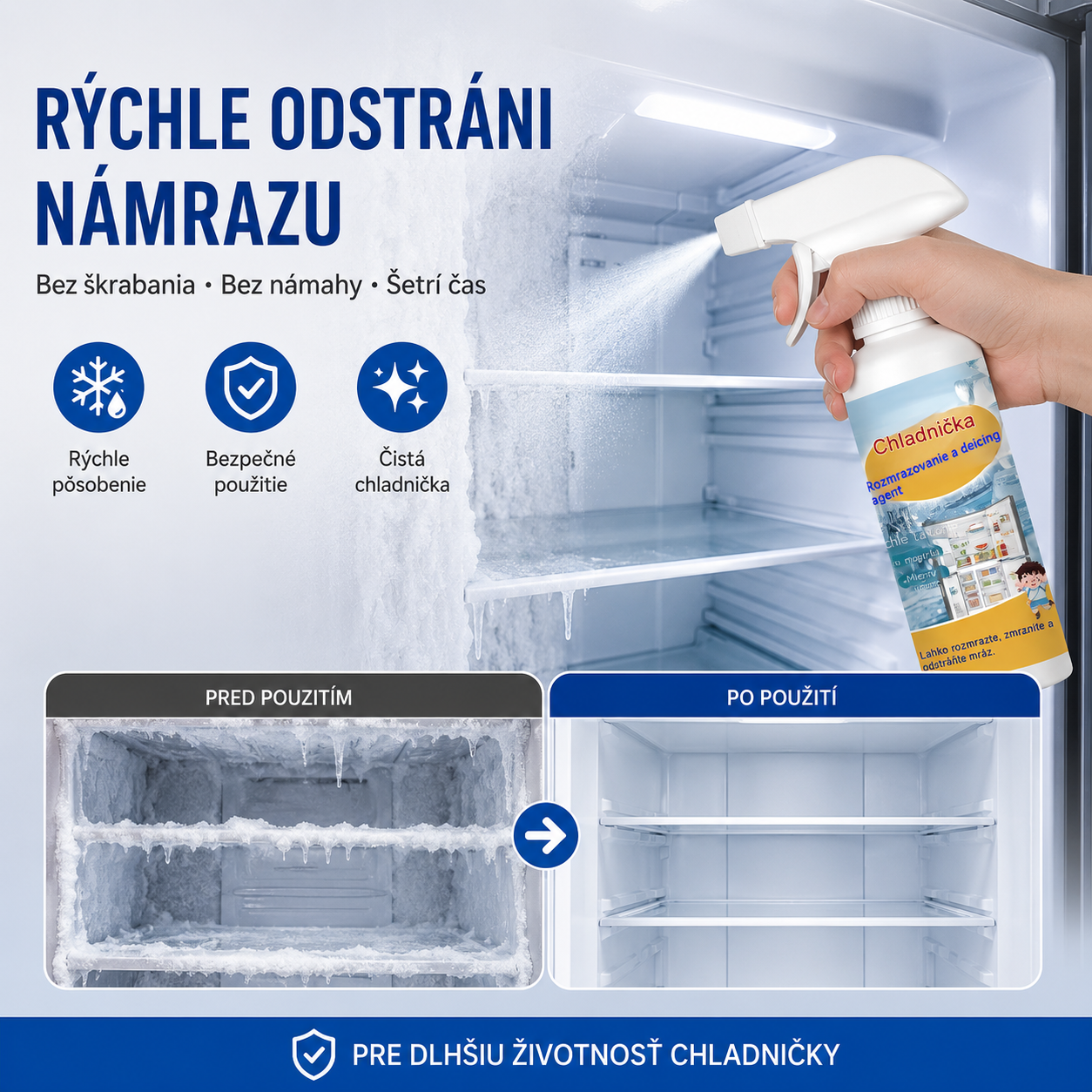 🧊【Kúp 1 a získaj 1 zadarmo】Sprej na odmrazovanie chladničky/mrazničky🎁